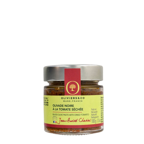 Gourmet tapenade med sorte oliven og soltørrede tomater fra Oliviers & Co