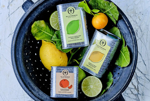 Olivenolier presset med citron, grøn citron og mandarin fra Oliviers & Co