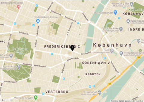 Kort over Frederiksberg, Oliviers & Co, Gammel Kongevej 85, 1850