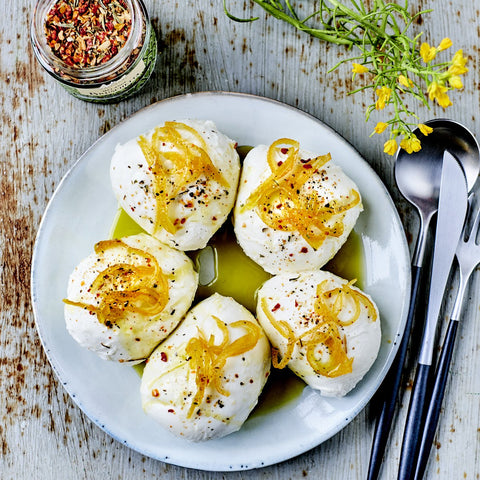 Opskrift mozzarella med syltet citron, Oliviers & Co