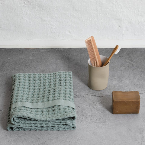 Dusty mint big waffle hand towel, Organic Company, Oliviers & Co