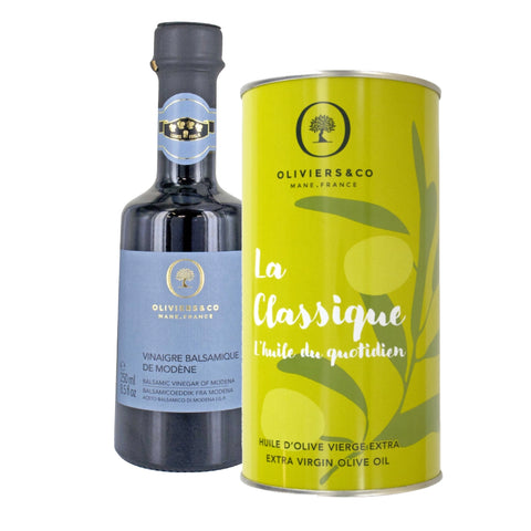 Olie eddike sæt med premium balsamico og la Classique ekstra jomfru olivenolie