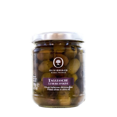 Taggiasca oliven, udstenede, fra Oliviers & Co